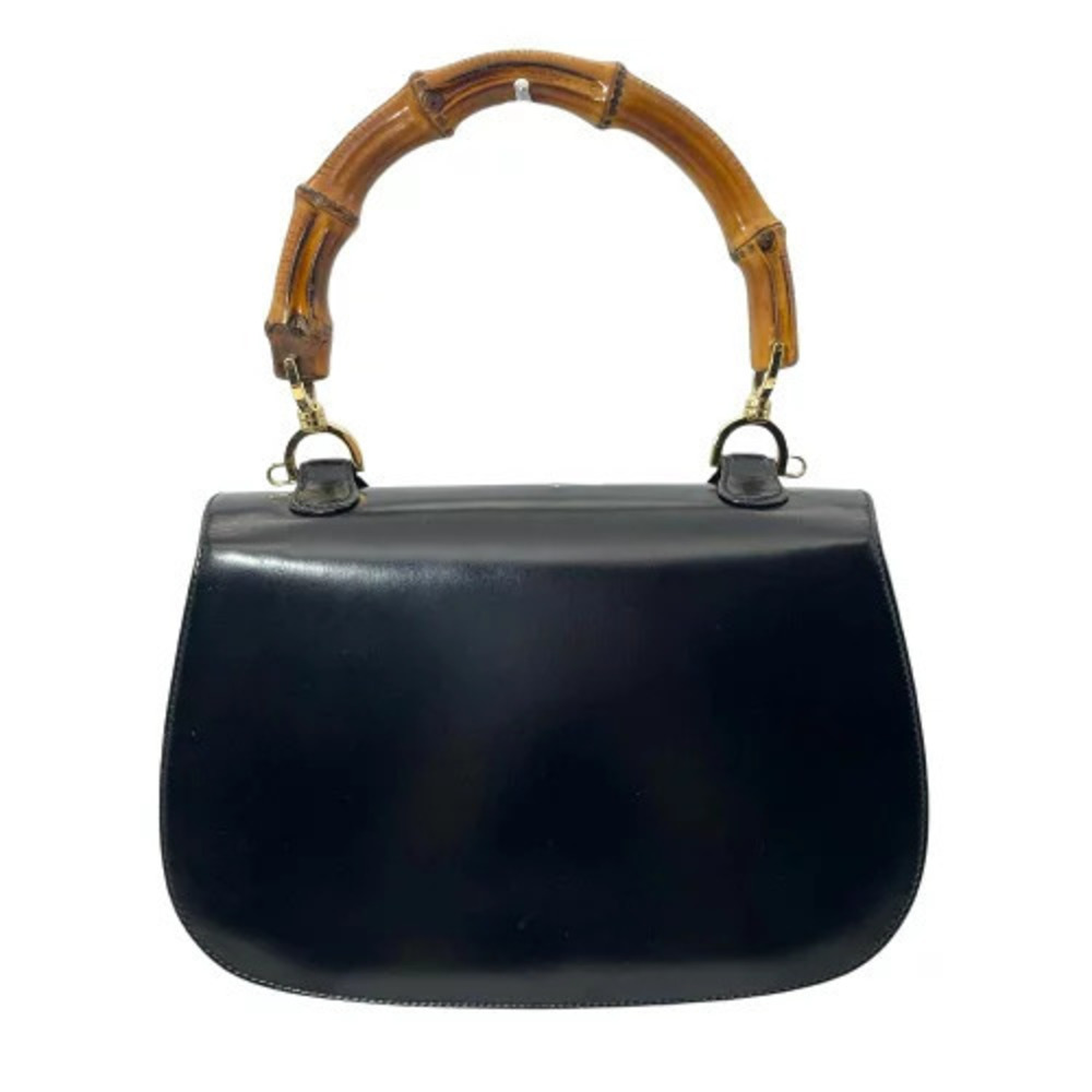 Gucci Bamboo Handbag Leather Black - Picture 2 of 7